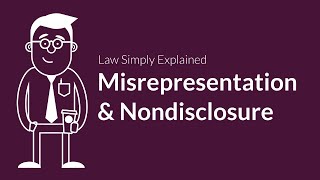 Misrepresentation and Nondisclosure  Contracts  Defenses amp Excuses [upl. by Heidi]