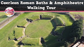 CAERLEON ROMAN BATHS amp AMPHITHEATRE WALES  Walking Tour  Pinned on Places [upl. by Icam493]