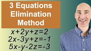 Solving Systems of 3 Equations Elimination [upl. by Nnaira]