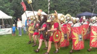 Roman Reenactment at the Amphitheatre in Caerleon Marching In [upl. by Betthel]