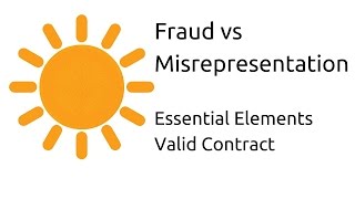 Fraud vs Misrepresentation  Other Essential Elements of a Valid Contract  CA CPT  CS amp CMA [upl. by Nahtnamas]